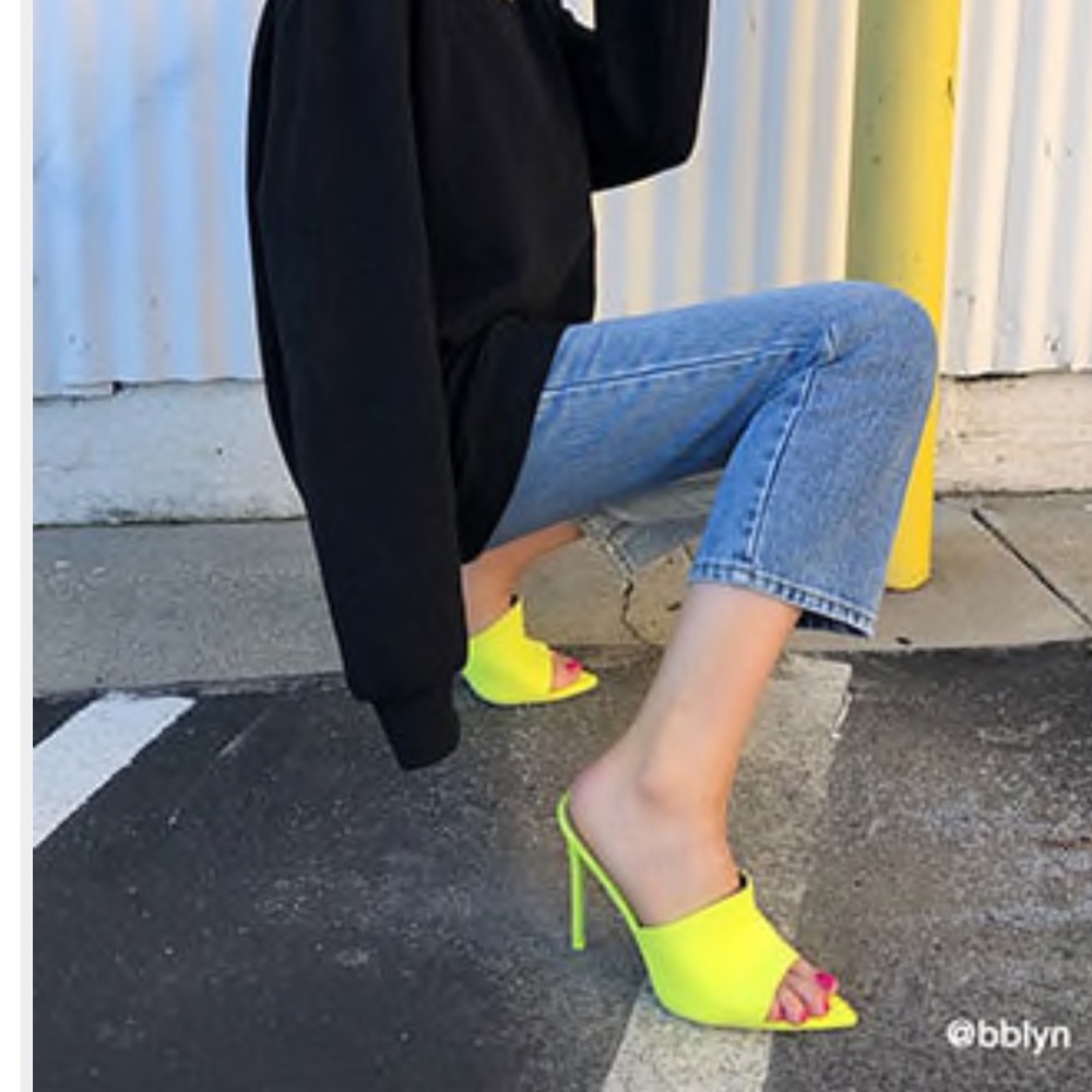 Faux suede mules